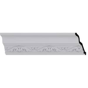 3-3/8 in. x 3-1/2 in. x 94-1/2 in. Polyurethane Dauphine Crown Moulding