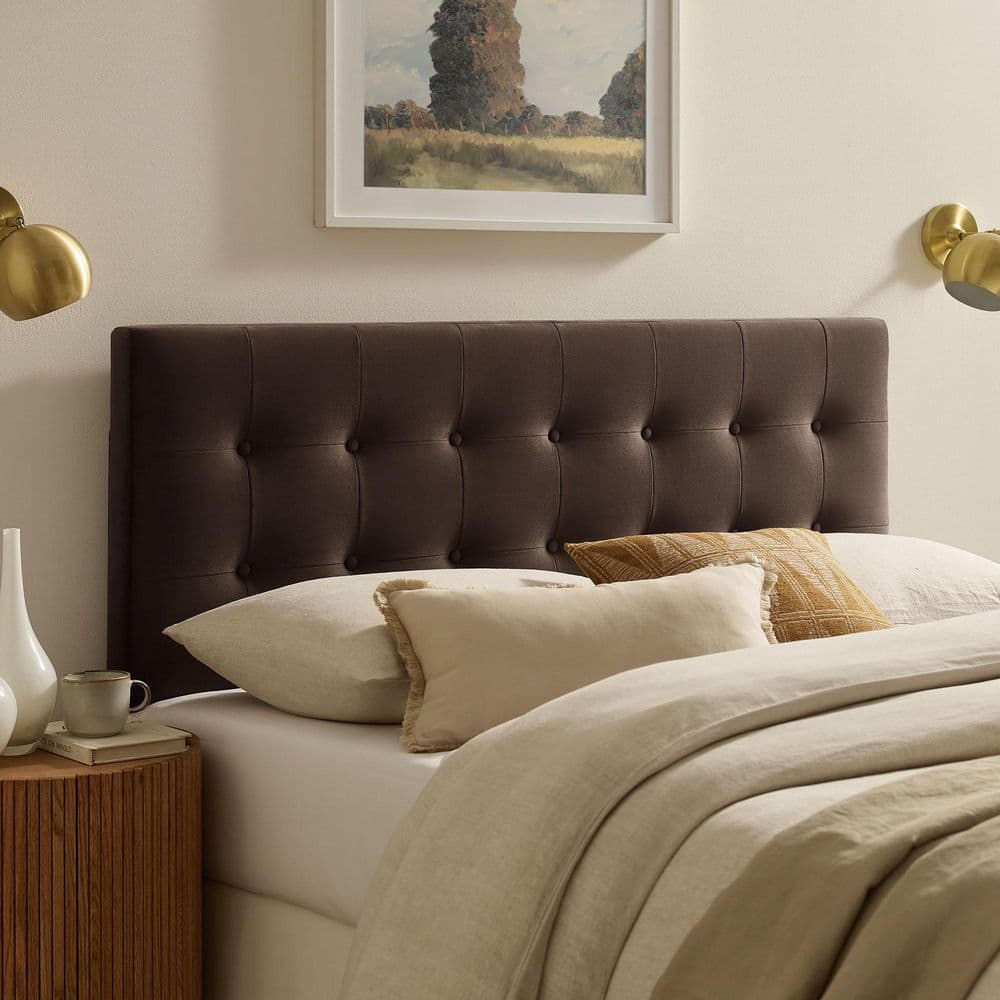 Emily Full Size Performance Velvet Headboard in Chocolate Brown price history on PriceWatchPro