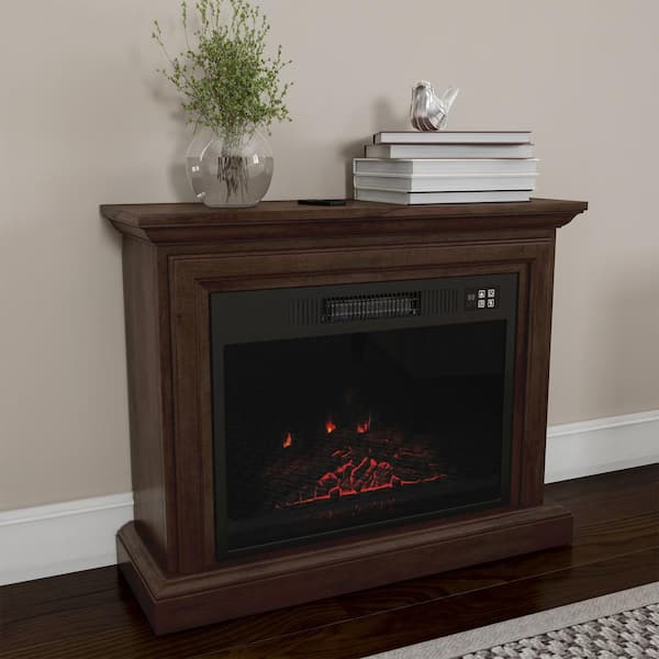 Northwest 31 in. Mobile Electric Fireplace with Mantel in Brown