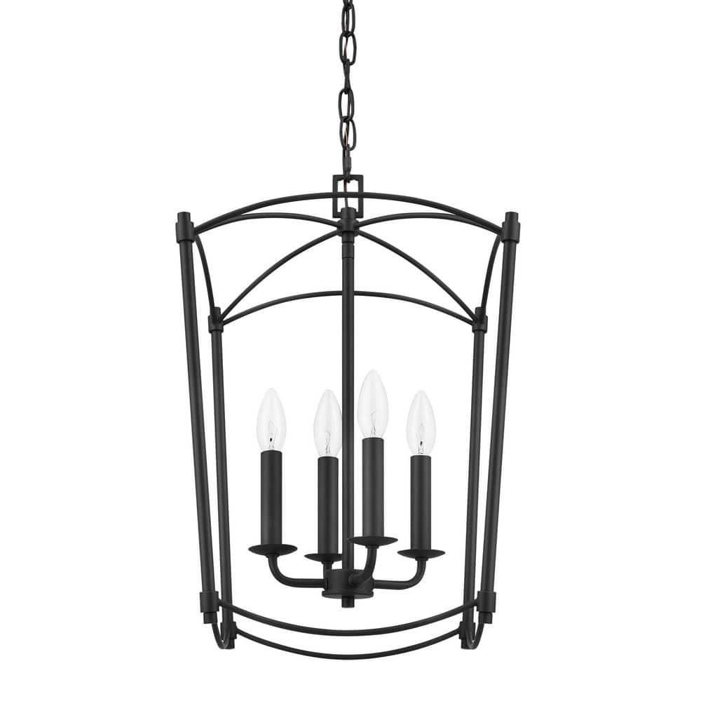 Home Decorators Collection Marston 4 Light Matte Black Pendant EHD70085   Matte Black Home Decorators Collection Pendant Lights Ehd70085 37mb 64 1000 