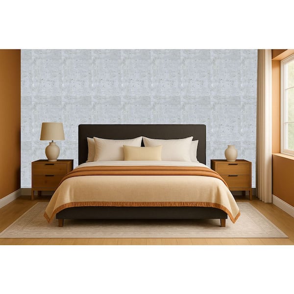 Silver Collaged Cork Print Non-Woven Non-Pasted Textured Wallpaper 57 sq. ft.