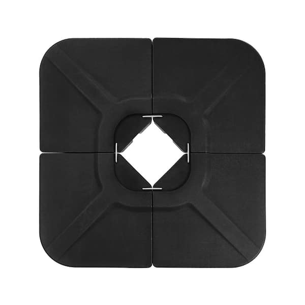 JEAREY 4-Piece 230 lbs. Capacity Plastic Free Standing Patio Umbrella Base in Black