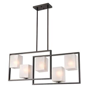 Wilmington 5-Light Oil Rubbed Bronze Chandelier with Cracked Glass