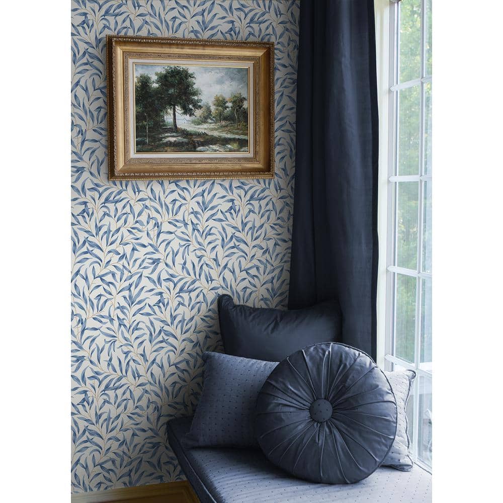 Blue Lake Botanical Peel and Stick Vinyl Wallpaper