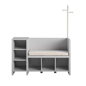 Nathan Dove Gray Storage Bench and Coat Rack