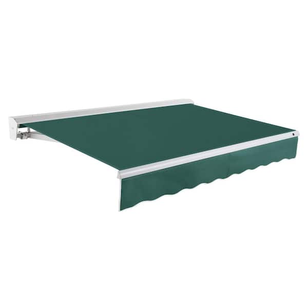 AWNTECH 24 ft. Destin Right Motorized Retractable Awning with Hood (120 in. Projection) Forest