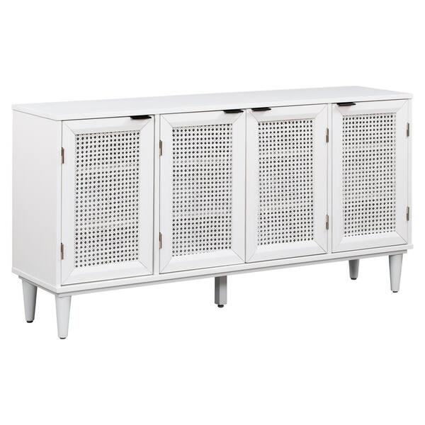  Large Storage Space Sideboard with 4 Artificial Rattan