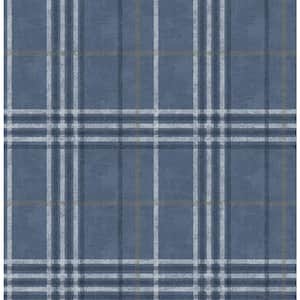 Rockefeller Navy Plaid Paper Strippable Roll (Covers 56.4 sq. ft.)