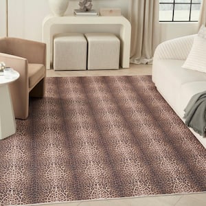 Washables Leopard 9 ft. x 12 ft. Animal print Contemporary Area Rug