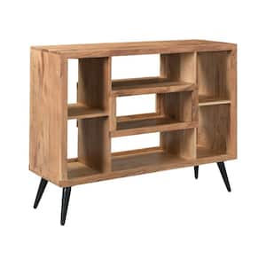 36 in. Solid Wood & Iron 7 Shelf Standard Bookcase