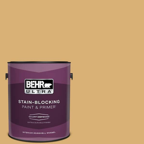 BEHR ULTRA 1 gal. Home Decorators Collection #HDC-AC-08 Mustard Field Extra Durable Eggshell Enamel Interior Paint & Primer