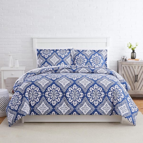 SOUTHSHORE FINE LINENS Tranquility 2-Piece Blue Twin/Twin XL Microfiber Duvet Cover Set