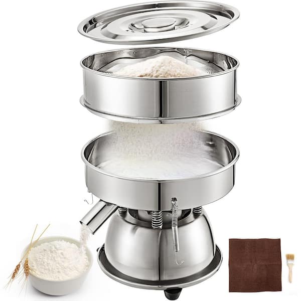 VEVOR Automatic Sieve Shaker Included 12 Mesh + 80 Mesh Flour Sifter Electric Vibrating Sieve Machine 110V 50W Strainers