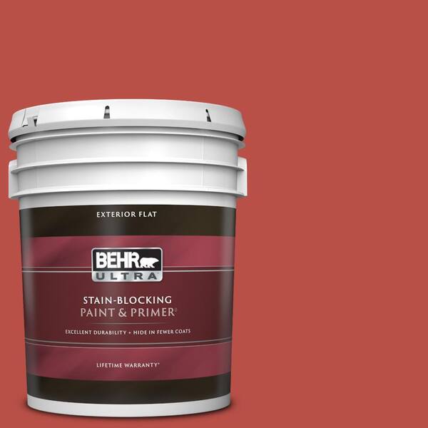 BEHR ULTRA 5 gal. Home Decorators Collection #HDC-MD-16 Cherry Red Flat Exterior Paint & Primer