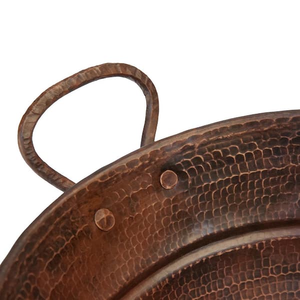 Premier Copper Products Oval Bucket Hammered Copper Vessel Sink with Handles in Oil Rubbed Bronze Premier Copper Products Oval Bucket Hammered Copper Vessel Sink with Handles in Oil Rubbed Bronze