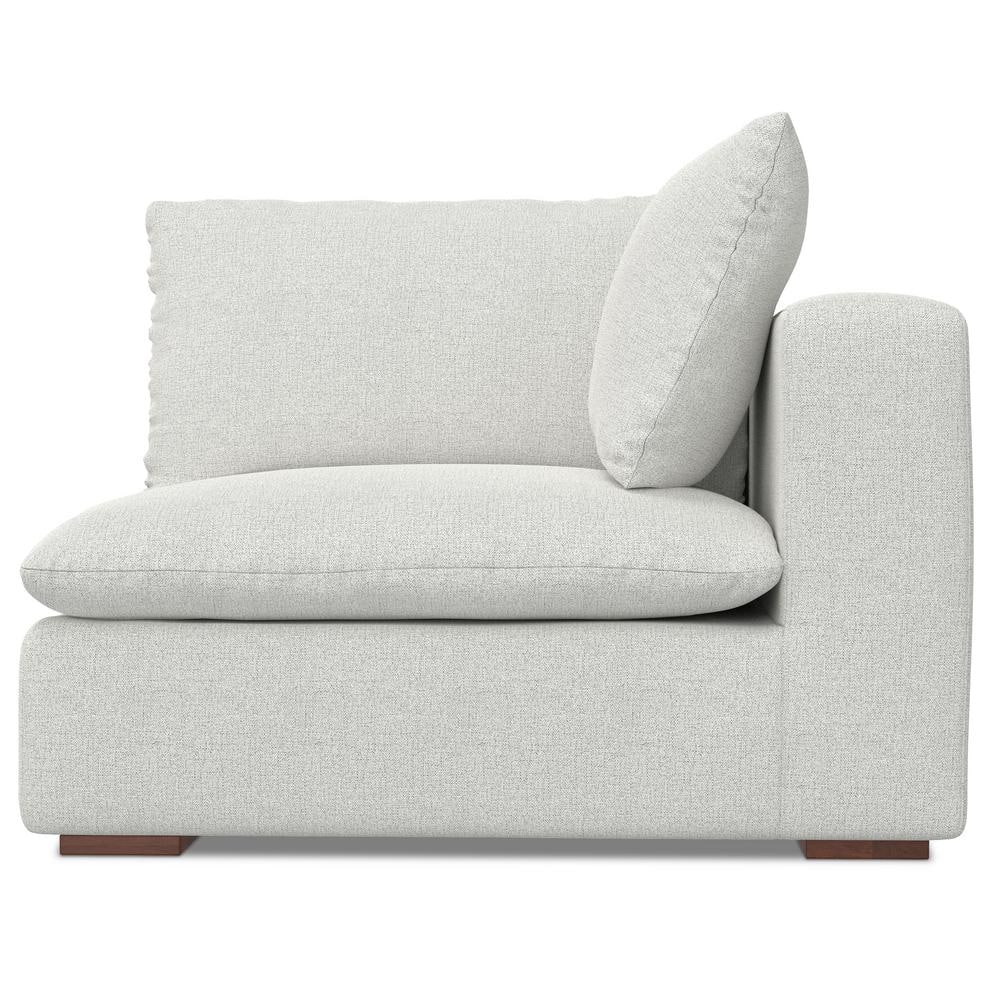 Jasmine Right-Arm Sofa Module in Light Gray Chenille Fabric