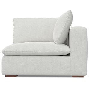 Jasmine 44 in. Straight Arm Velvety Chenille Performance Fabric Square Right-Arm Sofa Module in. Cloud Grey