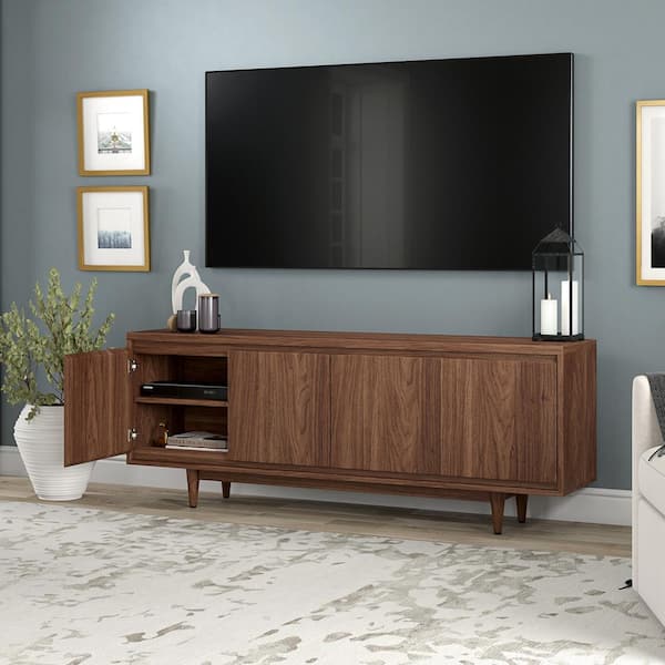 Meyer&Cross Duran 68 in. Satin Walnut TV Stand Fits TV's up to 75