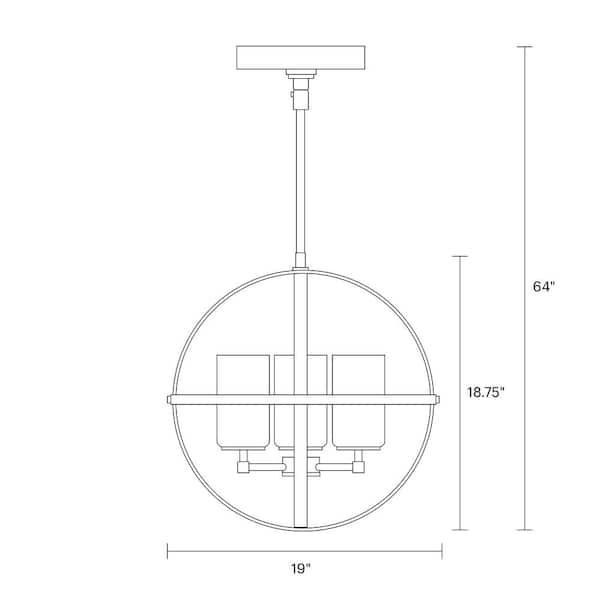 Hunter Lochemeade 3-Light Brushed Nickel Modern/Contemporary Seeded Glass Tiered LED Small Hanging