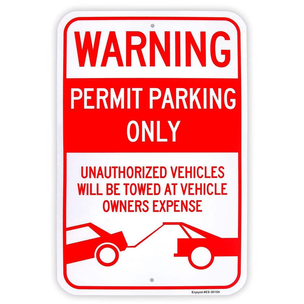 18 in. x 12 in. Aluminum Reflective Permit Parking Only Sign Rust Free UV Protected Weatherproof Sign price history on PriceWatchPro