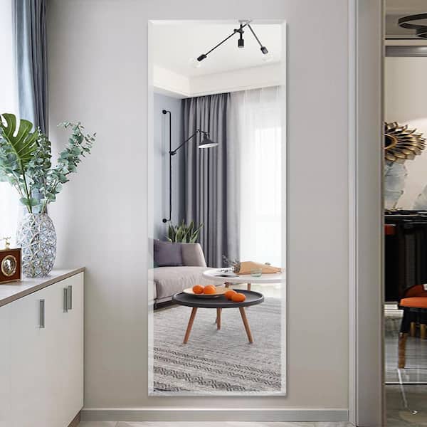 Pexfix Modern 47 In X 12 Rectangle Frameless Beveled Wall Mounted Mirror Full Length Vanity For Doors Walls Us Wk Fx 12030 The Home Depot - Home Depot Mirror Wall Mount