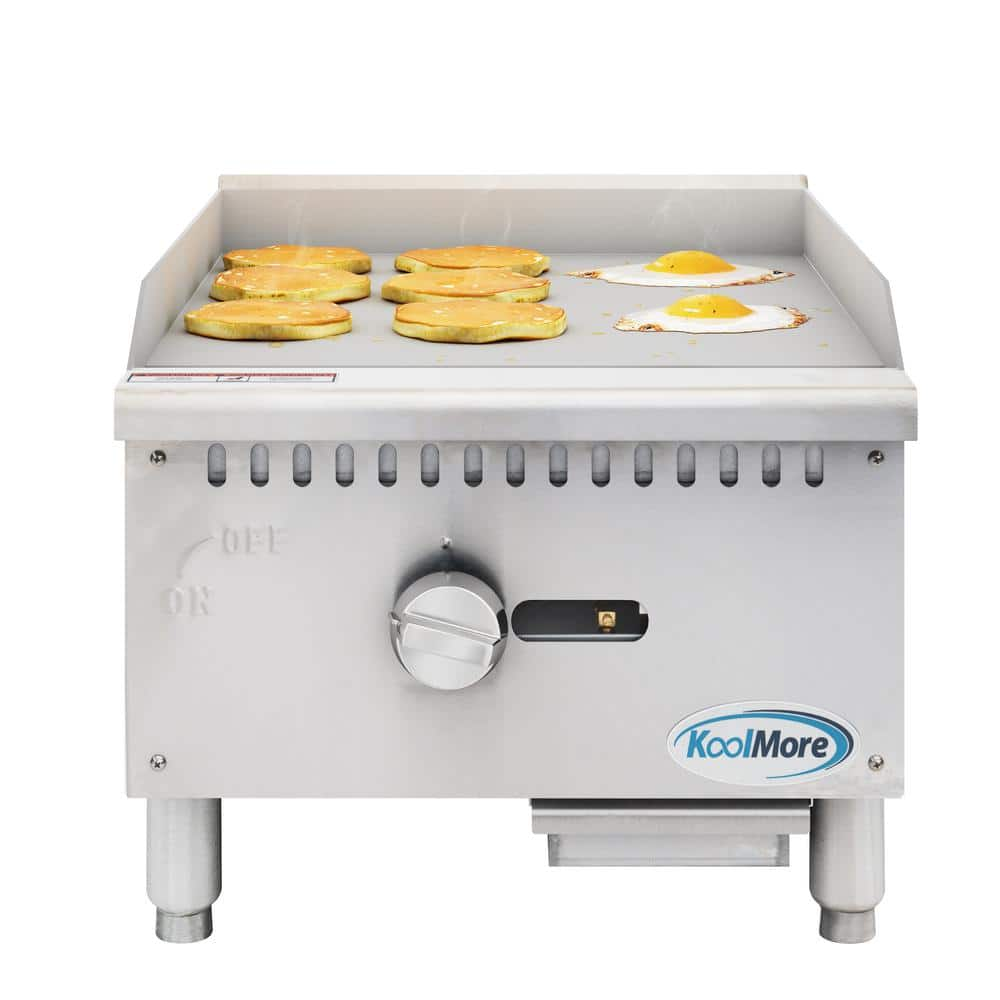 Koolmore Commercial 18 in. Natural Gas 1-Burner Griddle with 30,000 BTU ...