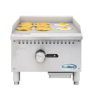 Commercial 18 in. Natural Gas 1-Burner Griddle with 30,000 BTU in Stainless-Steel