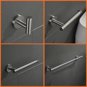 5-Piece Bath Hardware Set with Mounting Hardware Included in Brushed Nickel