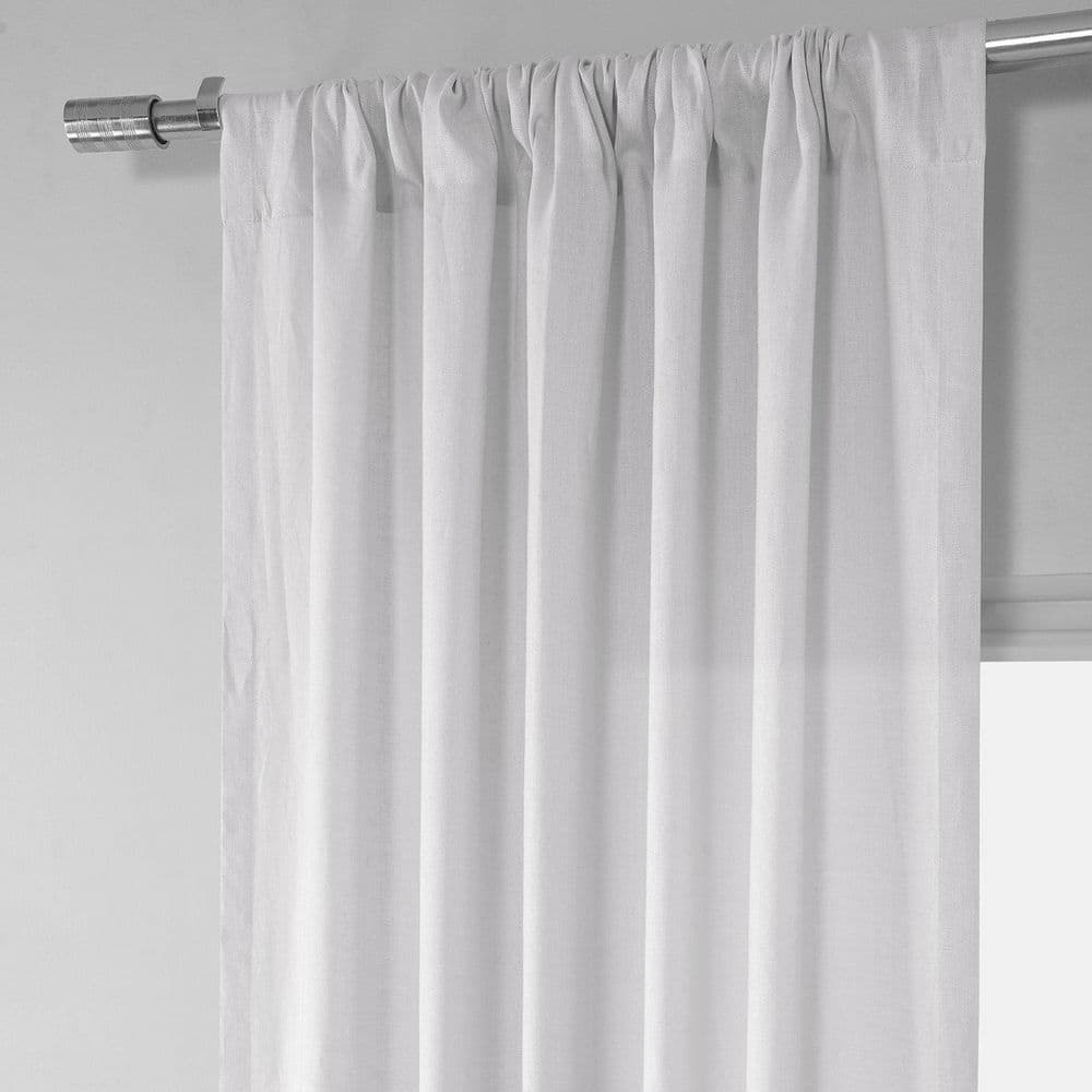 Purity White 96-Inch Linen Sheer Rod Pocket Curtains