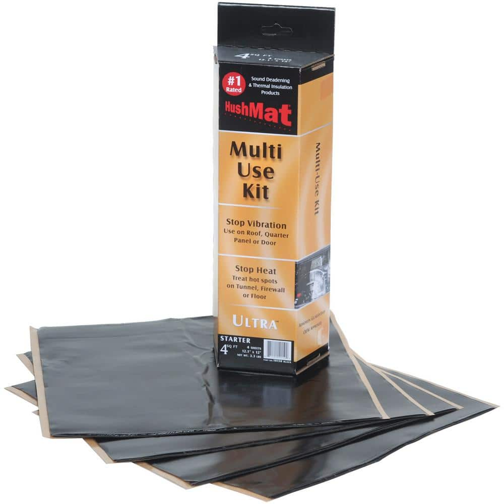 GTMAT QUADRO 5 SQFT AUTOMOTIVE FOUR LAYER FOAM DAMPER DAMPENING DEADENING  RESONANCE DAMPENING SUPER THICK - NOISE SOUND DEADENER INSTALLATION KIT  INCLUDES: 5SQFT SHEETS (12 X 12), INSTRUCTION SHEET, DEGREASER, GTMAT  DECALS 