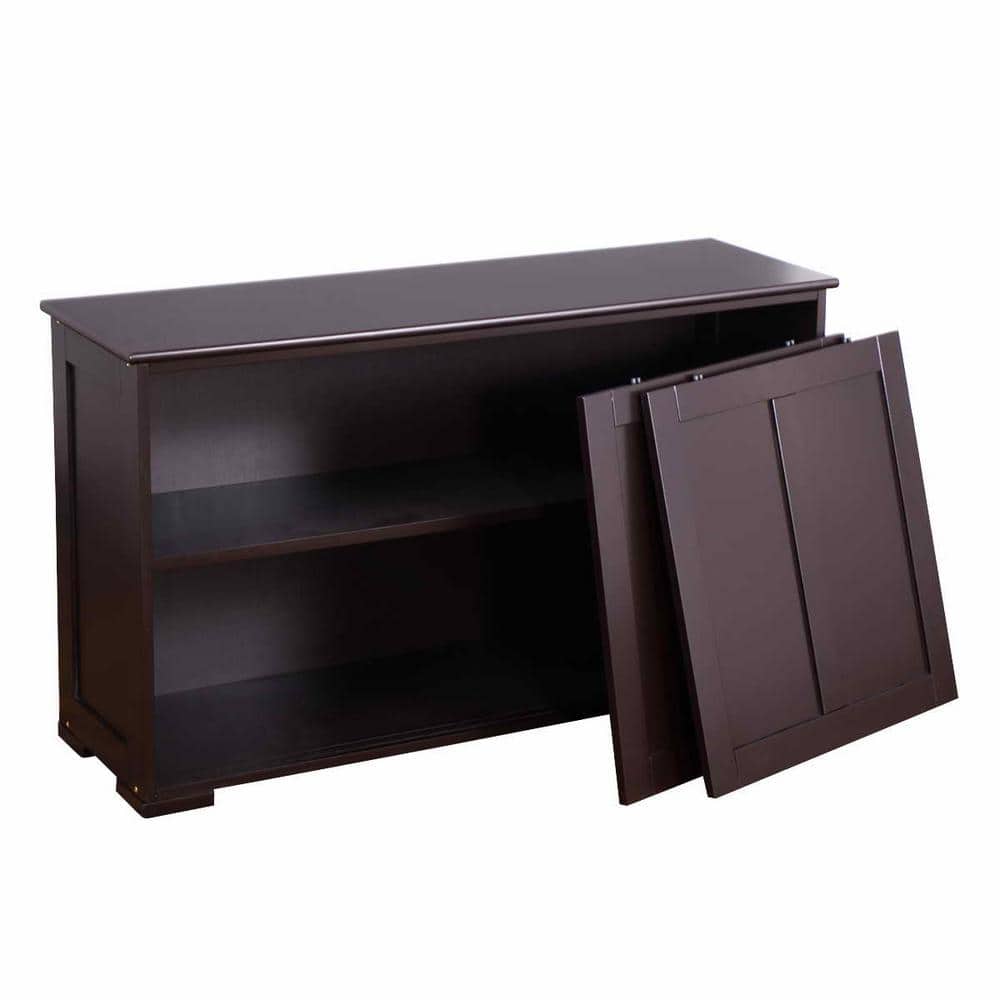 Brown MDF Buffet Cupboard with Sliding Door and Shelf