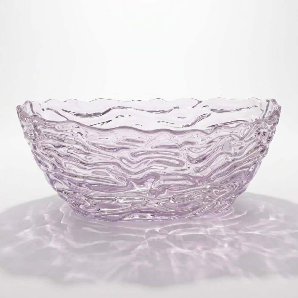 POCCI & VANCCI 69 in. Sculpted Wave Translucent Amethyst Resin