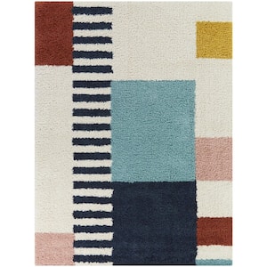 Marc Navy 7 ft. 10 in. x 10 ft. Color Block Area Rug