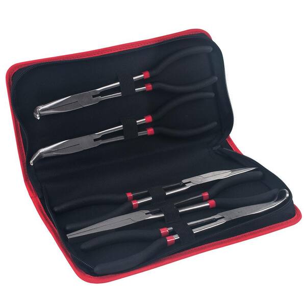 11 For Extra Long Reach Nose Duckbill Pliers 90/45/25 Degree Straight  Needle T Tools Box Set Professional