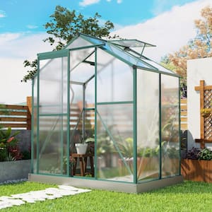 6.2 ft. W x 4.3 ft. D x 6.8 ft. H Greenhouse with 2 Windows and Sliding Door
