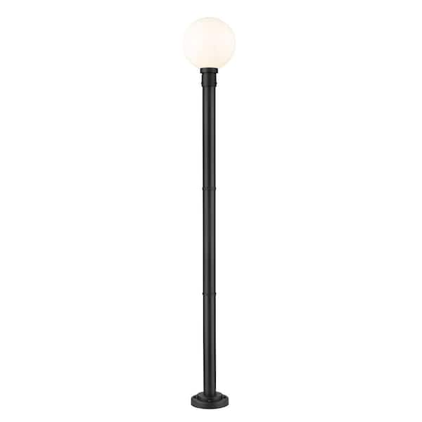 Unbranded Laurent 1-Light Black Aluminum Hardwired Outdoor Weather Resistant Post Light Set with no Bulb Included