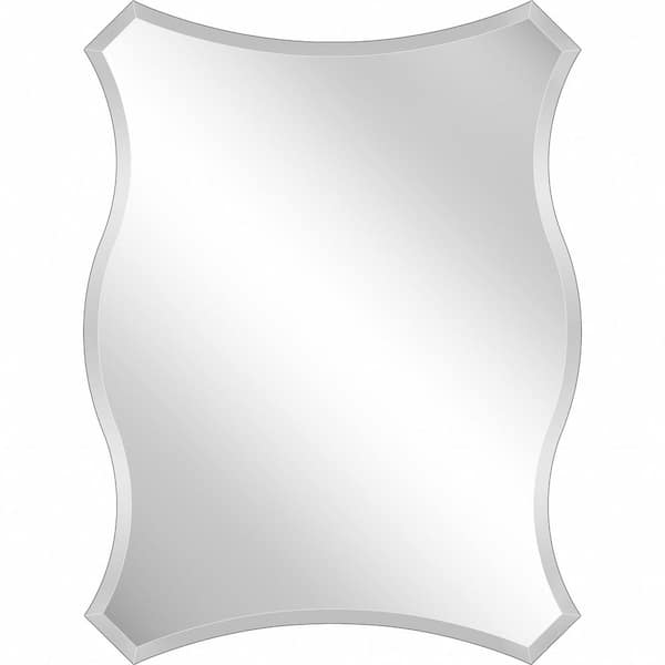 HomeRoots 23.63 in. W x 32 in. H Glass Silver Decorative Mirror