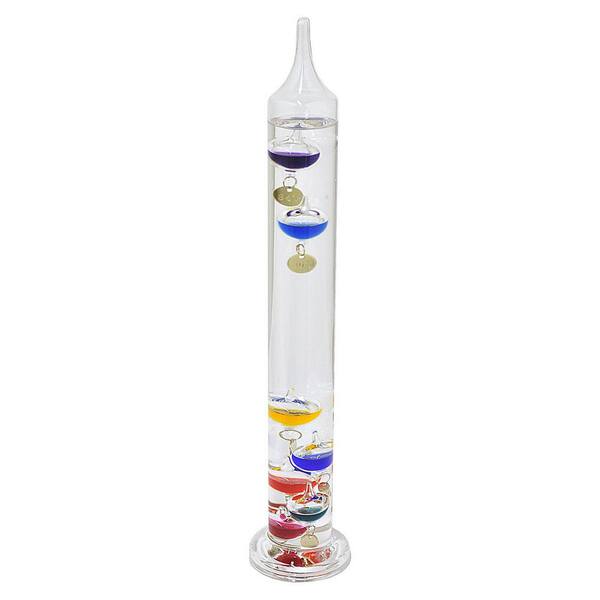 THREE HANDS 3 in. x 3 in. Glass Galileo Thermometer in Multi-Colored