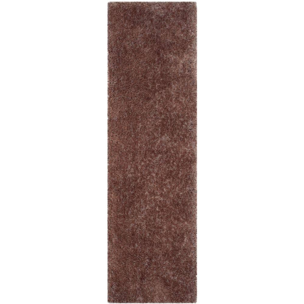 Luxe Shag Brown 2 ft. x 8 ft. Solid Runner Rug price history on PriceWatchPro