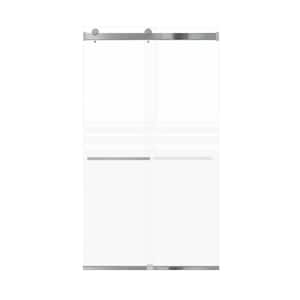 Brianna 48 in. W x 80 in. H Sliding Frameless Shower Door in Polished Chrome with Frosted Glass