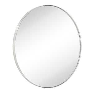Yolanta 30 in. W x 30 in. H Circular Round Stainless Steel Framed Wall Mounted Bathroom Vanity Mirror in Brushed Nickel