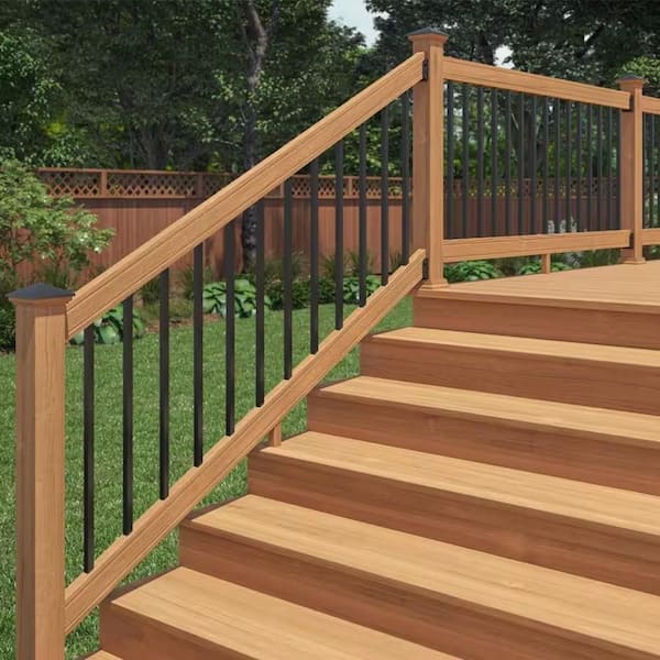 6 ft. Cedar Stair Rail Kit with Aluminum Square Balusters