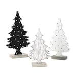 16 in., 14 in. & 12 in. Multicolor Wooden Tabletop Trees - Set of 3