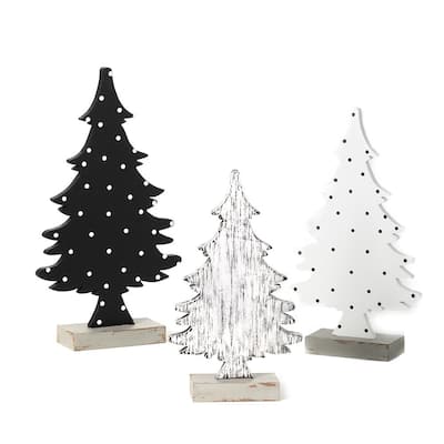 Glitzhome 24 in. H 2- Pack Lighted Rattan Tabletop Christmas Table Tree  Decor (2- Pack) 2009800020 - The Home Depot
