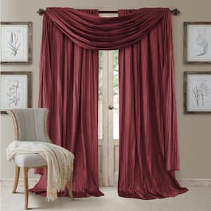 Red Faux Silk Rod Pocket Room Darkening Curtain - 52 in. W x 84 in. L (Set of 2)