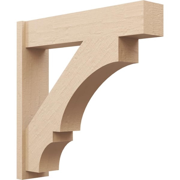Ekena Millwork 8 in. x 36 in. x 36 in. Balboa Block Rough Cedar Woodgrain Timberthane Polyurethane Outlooker, Primed Tan
