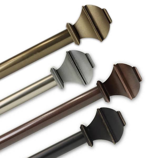 EMOH 18 in. to 28 in. Adjustable 13/16 in. Julianne Single Curtain Rod in Cocoa