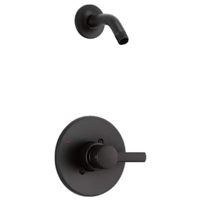 Precept 1-Handle Wall-Mount Shower Faucet Trim Kit in Matte Black (Valve and Shower Head Not Included)