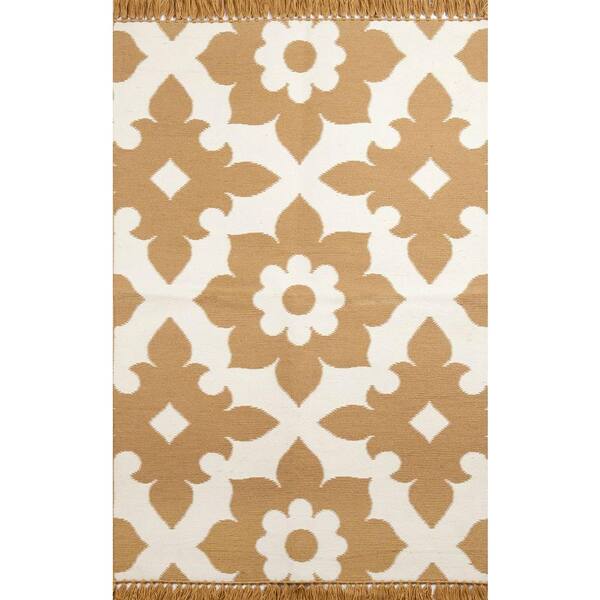 Unbranded Bahar Yellow/Cream 4 ft. x 6 ft. Indoor/Outdoor Area Rug