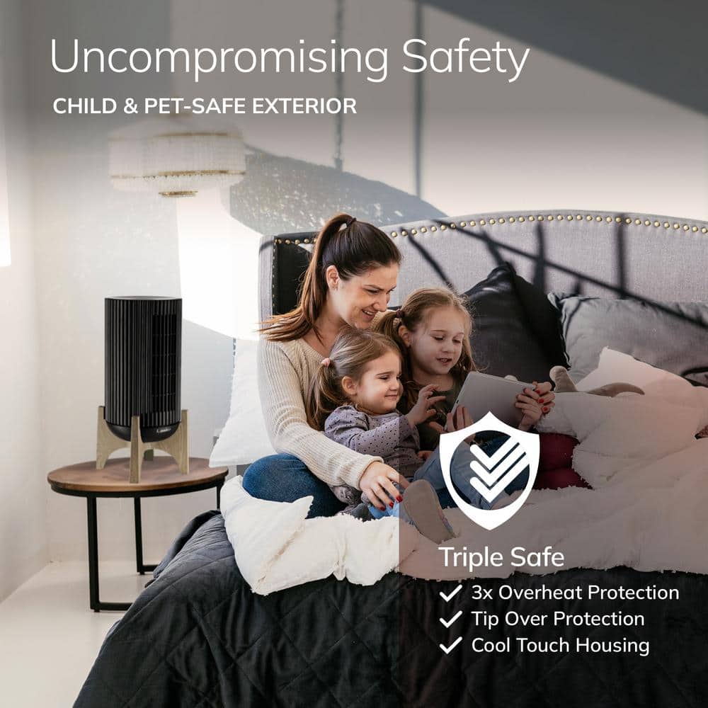 Black Ceramic Convection Space Heater with Adjustable Thermostat
